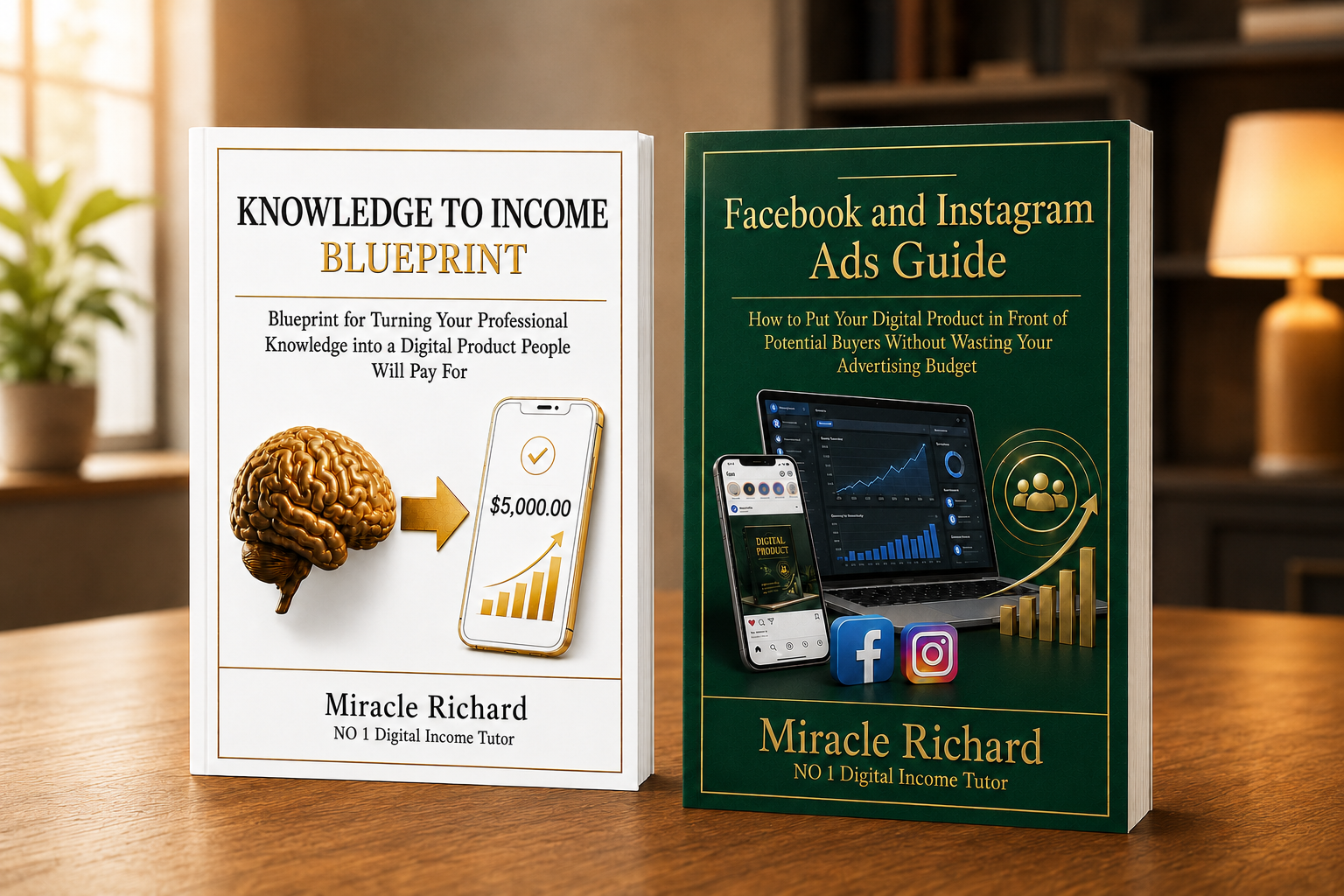 Knowledge to Income Blueprint and bonus guide covers
